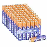 PKCELL Batterien AAA, 1.5V Hochleistungs-Einwegbatterie LR03 Alkaline Batterie für Tastaturen Mäuse Fernbedienungen, (10-Jahres-Haltbarkeit) X 60 Stück