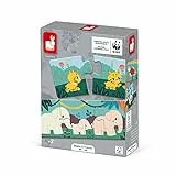 Janod - Box mit 10 Puzzles Kleinkinder Tiere - 3-teiliges Puzzle für Kinder - Lernspiel - Feinmotorik und Konzentration - Partnerschaft mit dem WWF - FSC-zertifizierte Pappe - Ab 2 Jahren, J08636