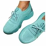 Fannyfuny Sneaker Damen Weiss Plateau Weiche Schuhe Turnschuhe Leichtgewichts Atmungsaktiv Walkingschuhe Halbschuhe Cushion Wasserdicht Flach Für Sporthalle Jogging, C Blau, 40 EU, 2lnE11Huo