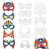 DIY-Papier Superhelden Maske collection - 12 Superhelden Colour-In DIY Masken - Kids Cosplay Dress-Up for Party