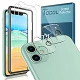 TOCOL 2+2 Stück Schutzfolie Kompatibel mit iPhone 11 2 Stück und 2 Stück Kamera Schutzfolie HD Displayschutzfolie 9H Hartglas Blasenfrei Positionierungsrahmen Blasenfrei