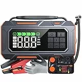 14-In-1 8000A Starthilfe Powerbank für Pkw mit Kompressor 160PSI, 26800mAh Auto Starthilfe mit Notfall Kit, Starter Powerbank für All Benzin/12L Diesel, 5 LED-Licht, Reifenreparaturset, Notfallhammer