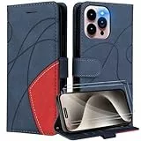 Leder für OnePlus Noed N20 5G Hülle [Mit Schutzfolie] Wallet Handyhülle, Ledermaterial Kartenfach Klapphülle, Klappbar Ständer Flip Case,Stoßfeste Holster Cover Schutzhülle,Blau
