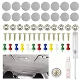 80 Teiliges Dachhimmel Reparatur Set,Auto Dachhimmel Reparatur Set zum Reparieren von Rissen und Ablösungen,Cabrio Verdeck Reparatur Set Mit Stecknadeln und Schraubendreher (Grau)