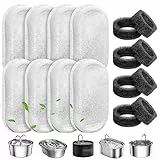 WEIKEY Katzenbrunnen Filter, 16 Stück Ersatzfilter Für Trinkbrunnen, 8 Stück Kohlefilter Und 8 Stück Schaumfilter, Wasserfilter Passend für 2L/3.2L/4L Edelstahl Trinkbrunnen Für Katzen Und Hunde