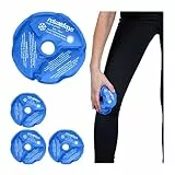 Relaxdays Kühlpads Knie, 4er Set, Kalt Warm Kompressen, wiederverwendbar, Kühlpack mit Aussparung für Kniescheibe, blau