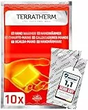 TerraTherm Handwärmer - luftaktiviert - 12h warme Hände - 5, 10 oder 30 Paar - Wärmepads Hand - 100% natürliche Wärme, 10 Paar