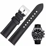 Aoeiwv Nylon Leder Uhrenarmbänder mit Schnellverschluss Wasserdicht Widerstandsfähig Oxford Stoff Haltbare Nylon Lederarmband Echtleder Armband 18mm 19mm 20mm 21mm 22mm für Herren Damen