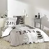 Douceur d'Intérieur 1641550 Zen Pebble Bettwäsche mit 2 Kissenbezügen, Baumwolle, mehrfarbig, 240 x 220 cm