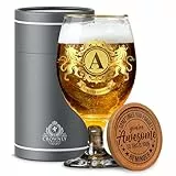 CROWNLY CRYSTAL® Personalisierte Geschenke Männer Bierglas Mit Gravur Papa Geschenk Liebesgeschenke für Männer Kleine Geschenke für Männer Herren Geschenke Coole Sachen für Jungs Geburtstag (A)