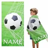 LXTOPN Personalisiertes Fußball Handtuch, Badetuch Saunatuch Fußball für Kinder, Mikrofaser Strandtuch für Strand, Reise, Camping (Stil C, 90 * 180cm)