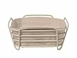blomus Brotkorb - DELARA - klein | Farbe Nomad | Moderner Brotkorb mit Baumwolleinsatz | Ideal für Brötchen & Gebäck | Stilvolles Design in Beige | waschbar | 21 x 21 x 9,2 cm