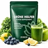 Grünes Superfood Pulver 200 g – Spirulina, Matcha, Chlorella, Gerstengras & Heidelbeeren | Vegan, Ballaststoffreich, Detox, Energie, Verdauung, Smoothie“