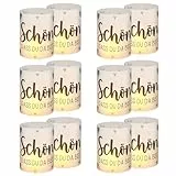 12Pcs Windlicht Tischdeko, Windlicht Tischdeko Happy Birthday, Tischlichter Kerzen Deko, Schön DASS Du Da Bist, für Männer Mädchen, Geeignet für Teelichter oder Kerzen