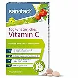 sanotact Vitamin C (30 Lutschtabletten) • Acerola Tabletten vegan • 100% natürliches Vitamin C für Kinder & Erwachsene • Hochdosiertes Vitamin C aus Acerola-Kirsche • Immunsystem stärken