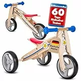 BIKESTAR Mini Kinder Laufrad Holz Lauflernrad mit DREI Rädern für Jungen und Mädchen ab 1 – 1,5 Jahre | 2 in 1 Kinderlaufrad | Kleiner Sheriff | Risikofrei Testen