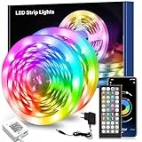 Macchiatto LED streifen 30m,Bluetooth RGB LED Strip mit Fernbedienung und APP,Musik Sync, Timer-Einstellung,Farbwechsel, Led Band Selbstklebend für Schlafzimmer Wohnzimmer Schrankdek Partei deko