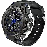 findtime Herren Militär Uhr Digital Sportuhr Outdoor Chronograph Analog Armbanduhr Stoppuhr 3 ATM Wasserdicht Tactical Watch Wecker Kalender Datum Uhren Männer
