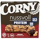 Corny Nussvoll Protein Chocolate | Nussriegel & Proteinriegel ohne Zuckerzusatz | Mit 38% Nüssen & 25% Eiweiß | 3 x 35 g