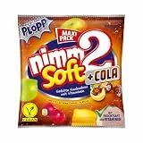 nimm2 soft +Cola Bonbons – 1 x 345 g – Gefüllte Kaubonbons in vier Sorten mit Cola-Geschmack, Fruchtsaft und Vitaminen – Vegane Süßigkeit