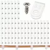 VooGenzek 100 Stück 3.3mm (1/8 Zoll) Nylon U-Type Kabelhalter, Cable Clip Drahtklemme mit 100 Stück Schrauben, für Drahtmanagement (Weiß)
