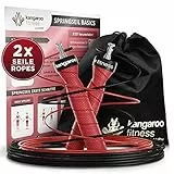 Springseil für Erwachsene Fitness mit Trainingsplan Bonus Seil Tasche rot - Speed Rope Springseil Boxen Crossfit Sport Sprungseil Erwachsener Boxer - Springseile Skipping Jump Rope Seil Seilspringen