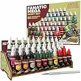 The Army Painter Warpaints Fanatic: Mega Set, 50 x 18 ml Modellbau Farben inkl. Metall, Wasch & Effekt farben, 1 Paint Station & 1 Pinsel - Für Wargames Tabletop Miniaturen & Warhammer