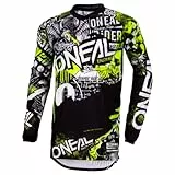 O'NEAL | Motocross-Shirt langarm | MX MTB Mountainbike | Passform für Maximale Bewegungsfreiheit, Eingenähter Ellbogenschutz | Element Jersey Attack | Erwachsene | Schwarz Neon-Gelb | Größe M
