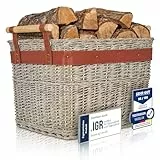 OAKAGE® Holzkorb für Kaminholz Groß aus Weide Kaminholzkorb Feuerholzkorb Brennholzkorb Weidenkorb Kaminkorb | Korb Kaufen
