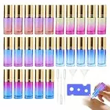 SUNOYA 25 Stück Roll-on flessen voor etherische oliën, 5ml, leeg roll-on fles, mit Trichter, Öffner, mit Edelstahl Roller Bällen, für Öle, Duftstoff, Kosmetika, Massagen