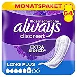 Always Discreet Inkontinenzeinlagen für Frauen Long Plus 64 Stück Extra Sicher und Diskret