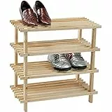 Kesper Schuhregal, Tannenholz hell FSC, 4 stöckig, 54 x 26 x 52 cm