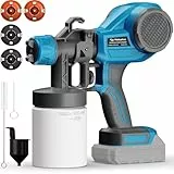 Tilswall Akku Farbsprühsystem, 0.7Kg Elektro Lackierpistole kompatibel mit 18V makita Akku (ohne Akku) (4 Düsen & 3 Sprühmuster) leicht Farbsprühgerät für Zäune, Möbel, Schränke, DIY