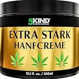5kind Extra Starke Hanfcreme 300ml - Hochkonzentriertes Hanföl und Arnika-Creme - zur Massage von Gelenken & Muskeln, unterem Rücken, Knien, Nacken & Schultern - Reich an natürlichen Extrakten