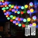 Useber Lichterkette Kugel, 8 Modi mit Fernbedienung,Lichterkette Außen/Innen mit Stecker, für Kinderzimmer,Garten,Party Deko,Balkon,Weihnachtsbeleuchtung LED
