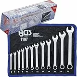BGS 1197 | Maul-Ringschlüssel-Satz | 12-tlg. | SW 6 - 22 mm | inkl. Tetron-Rolltasche | Gabelringschlüssel