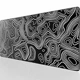 KTRIO Mauspad XXL Gaming Mauspad 800x400mm, XXL Mousepad, Mousepad Large Size verbessert Präzision und Geschwindigkeit Gummiunterseite, Topographie Schwarz