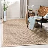 SAFAVIEH Naturfaser Teppich für Wohnzimmer, Esszimmer, Schlafzimmer - Natural Fiber Collection, Kurzer Flor, Natur und Beige, 213 X 213 cm