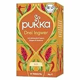 Pukka | Bio Kräutertee 'Drei Ingwer' | Ingwer, Kurkuma und Galgant | Tee für ein gutes Bauchgefühl nach dem Essen | 1er Pack | 20 Teebeutel