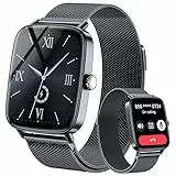 Gydom Smartwatch Herren 1.85' HD Metall Fitnessuhr Fitness Tracker Herzfrequenz/SpO2/Schlaf/IP68 Wasserdicht Sportuhr 120+ Sprtmodi Smart Watch für Android iOS Schwarz