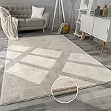 Paco Home Teppich Wohnzimmer Kunstfell weich waschbar modern elegant pflegeleicht Felloptik Uni Seidenglanz flauschig Kurzflor, Grösse:80x150 cm, Farbe:Creme