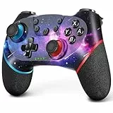 AceGamer Wireless Controller für Switch/Switch 2/Switch Lite/Switch OLED mit Weckfunktion mit einer Taste/Doppel vibration/programmierbare Taste/Hall Joystick (Galaxie)