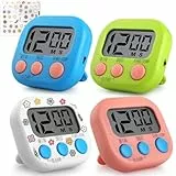 4 StüCk KüChentimer Digital,GeeRic Eieruhr Digital,Magnetisch Stoppuhr Timer, Geeignet Zum Kochen, Backen, Sport, Lernen