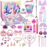 iZoeL Adventskalender kosmetik Teenager Mädchen 2025 Weihnachtskalender 24 Mode Schmuck schminke kosmetikkalender Beautykalender wie Einhornschmuck ohrringe haarschmuck ab 3-12 Jahre Mädchen