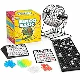 Kyto Bingo Spiel Metalltrommel 18 Bingotickets 75 Bingo Kugeln 150 Chips Spielbrett schwarz Erwachsene Kinder Basic (2026)