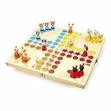 small foot Ludo 'Tiere' aus Holz, Gesellschaftsspiel für Groß und Klein, mit Tierchen-Spielfiguren, ab 4 Jahren, 7358