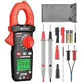 Neoteck Digitales Stromzangenmessgerät 4000 Counts TRMS 600A Strommesszange Wechselstrom AC/DC Spannung NCV Durchgangswiderstand Diodentest