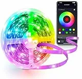 IKERY LED Strip 20m RGB Ambient-Lichtband - 16 Mio. Farben, Farbwechsel, Musik-Sync, Fernbedienung & App-Steuerung, LED-Lichtband für Raumgestaltung