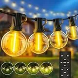 Lichterkette Led Außen Outdoor Strom - 20M Aussen Beleuchtung 65ft G40 Garten Glühbirnen Balkon Pavillon Lichterketten Terrasse Party String Lights IP44 Wetterfest mit Fernbedienung Gartenbeleuchtung
