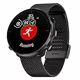 Hiseus Armband Kompatibel mit Polar Vantage M2 / Vantage M/Grit X/Grit X Pro/Grit X Pro Titan Edelstahl Metall Gewebtes Mesh Armbänder (Schwarz)